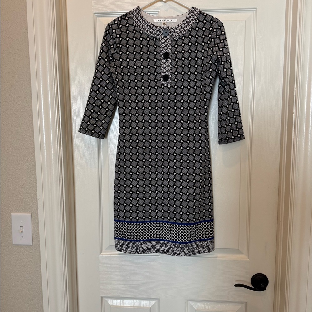 Max Studio Black and White Geometric Dress